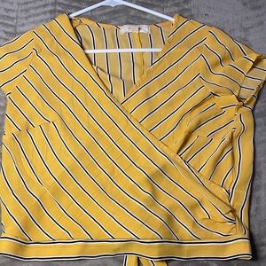 Yellow wrap blouse sz XL